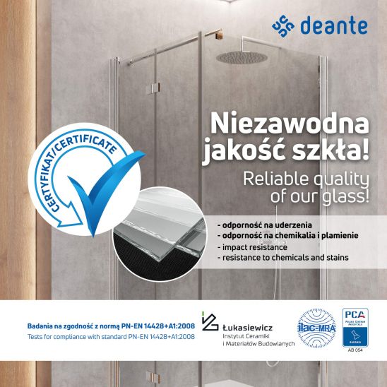 Set Duschtüren Deante Kerria Plus KTSX043P, Profil Deante Kerria Plus KTS_000X