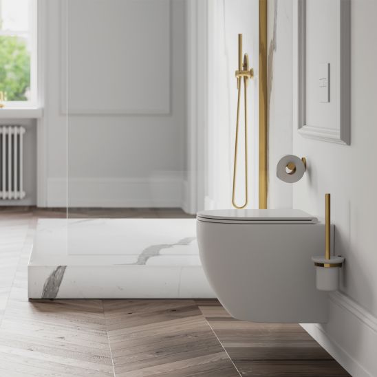 Set Unterputzrahmen Tece Profil 9300302, WC-Becken mit Absenkautomatik-Sitz Omnires Ottawa OTTAWAMWBP, 9.240.400