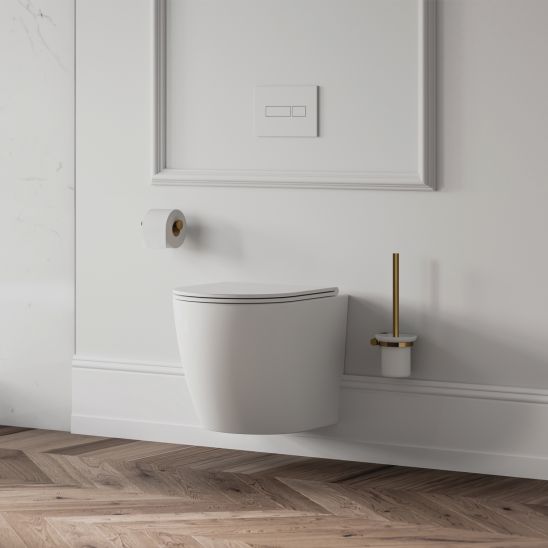 Set Unterputzrahmen Tece Profil 9300302, WC-Becken mit Absenkautomatik-Sitz Omnires Ottawa OTTAWAMWBP, 9.240.400