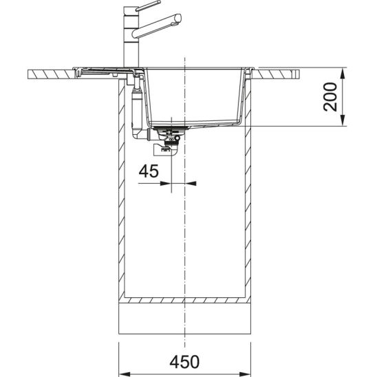 Set Küchenarmatur Oltens Litla 35204300, Tektonit-Waschbecken Franke Sirius 2.0 143.0618.668