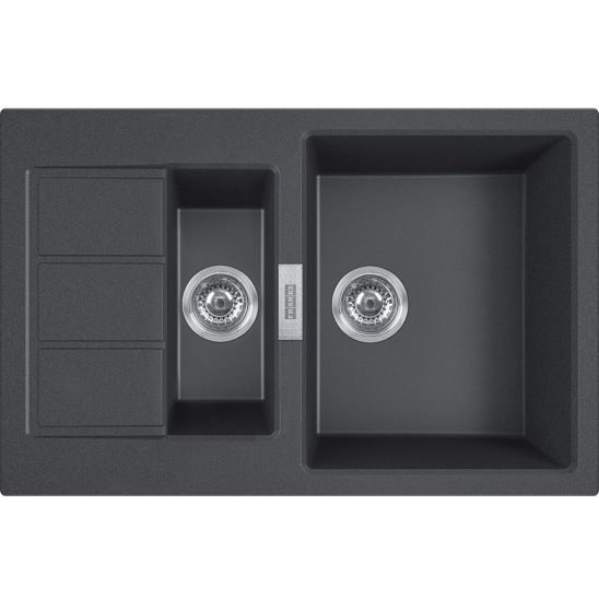 Set Küchenarmatur Oltens Litla 35204800, Tektonit-Waschbecken Franke Sirius 2.0 143.0618.687