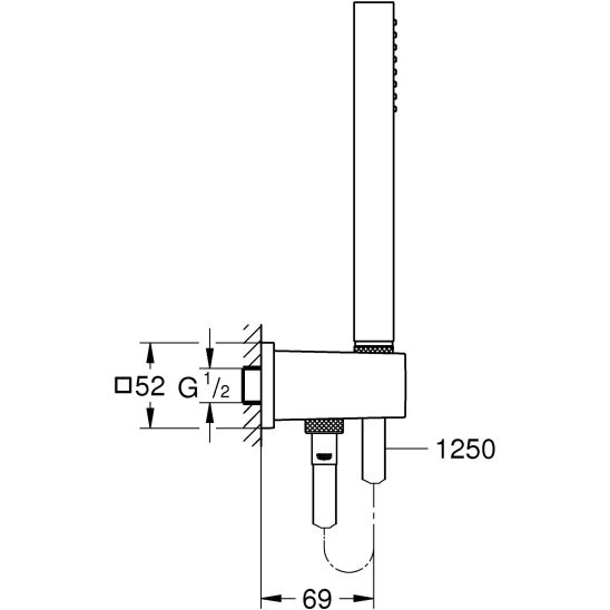 Set Badewannen- und Duscharmatur Grohe Eurocube 24062000, Kopfbrause Grohe Vitalio Comfort 26695000, 26405000, 35600000, 27851000