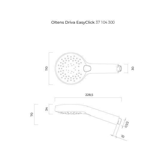 Set Badewannen- und Duscharmatur Hansgrohe Talis E 71745670, Kopfbrause Oltens Vindel 37000300, 01800180, 39400300, 39304300, 37104300, 37200300