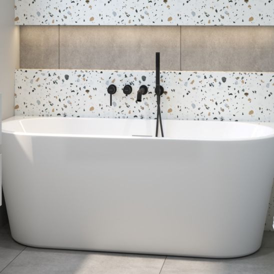Set Vorwand-Badewanne Oltens Delva 12018000, Verschlusskappe Oltens 09002400