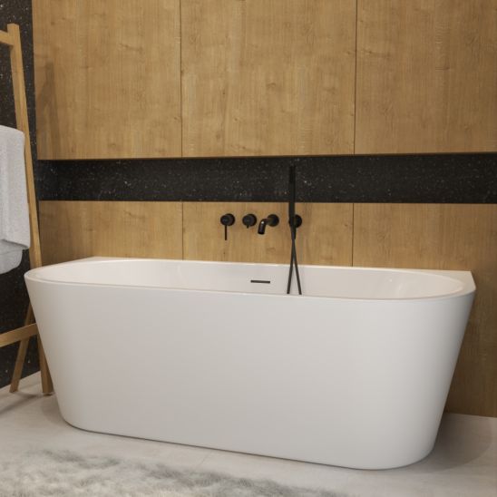 Set Vorwand-Badewanne Oltens Delva 12019000, Verschlusskappe Oltens 09002300