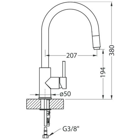 Set Granitspüle Alveus Cadit 1132019, Küchenarmatur Alveus Delos 1129020