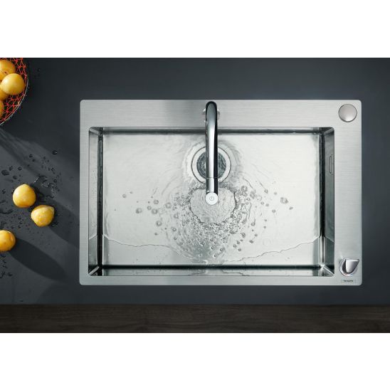 Set Edelstahlspüle Hansgrohe S 71 43302800, Küchenarmatur Hansgrohe Focus M41 31815000