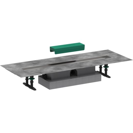 Set Montagesatz Hansgrohe uBox Universal 56017180, Äußeres Element des Abflusses Hansgrohe RainDrain Rock 56030000