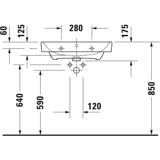 Set Unterschrank Duravit No. 1 N14282049490000, Waschbecken Duravit No. 1 23756500002