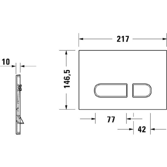 Set WC-Becken mit Absenkautomatik-Sitz Duravit DuraStyle 45510900A1, Unterputzrahmen Duravit DuraSystem WD1011000000, WD5001031000