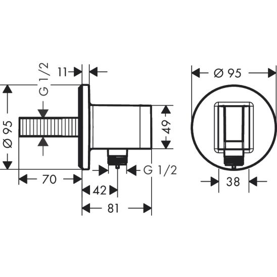 Set Badewannen- und Duscharmatur Hansgrohe Ecostat 15708000, Kopfbrause Hansgrohe Activera S 28056000, 26888000, 27413000, 01800180, 28276000, 28033000
