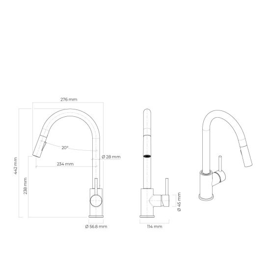 Set Granitspüle Franke Maris 114.0661.794, Küchenarmatur Oltens Litla 35204800