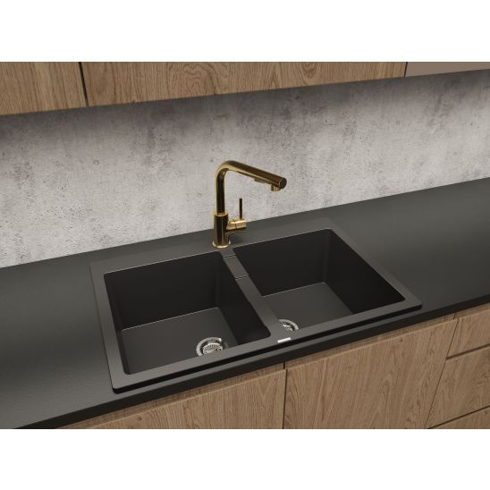 Set Granitspüle Blanco Etagon 500-U 525887, Küchenarmatur Oltens Myvat 35205800