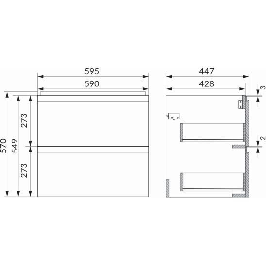 Set Badschrank Cersanit Moduo S590-068-DSM, Badschrank Cersanit Moduo K116-020, S590-023