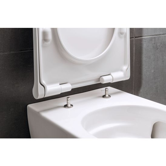 Set WC-Becken mit Absenkautomatik-Sitz Geberit Acanto 502.774.00.8, Unterputzrahmen Geberit Duofix 111.320.00.6, 111.815.00.1, 156.050.00.1