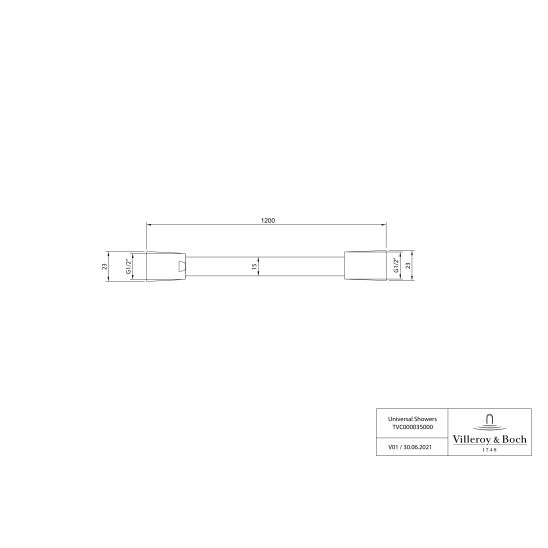 Set Badewannen- und Duscharmatur Villeroy & Boch Universal Taps & Fittings TVD00065300064, Kopfbrause Villeroy & Boch Universal Showers TVC00000100064, TVS10900600064, TVC00045800064, TVD00065100000, TVC00045351064, TVC00045600064, TVC00003500064