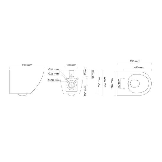 Set WC-Becken Oltens Hamnes 42024000, Unterputzrahmen Tece Base 9400407, 9240407, 45113000