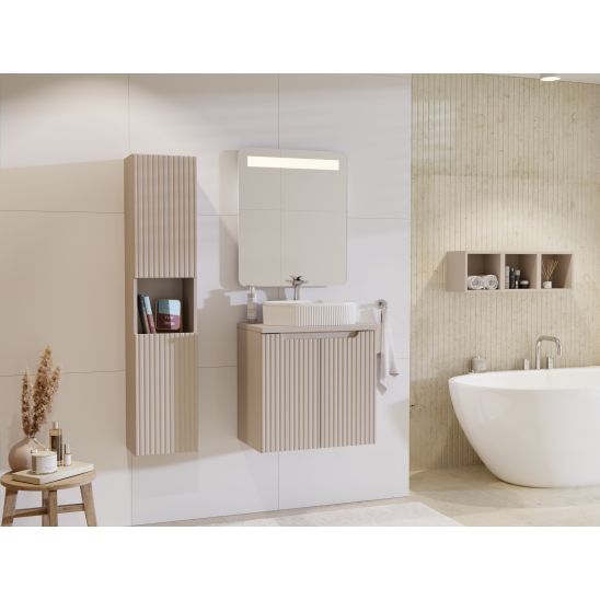 Set Unterschrank Comad Nova White NOVA WHITE 82-60-2D, Waschbecken Comad Beyond BEYOND 5 WHITE ( E-6564 ), NOVA OAK A 89-60