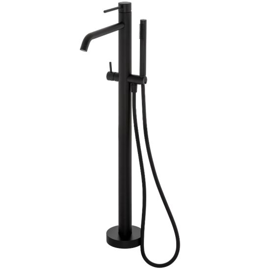 Set Badewannen- und Duscharmatur Kronenbach Lima 2.0 Black 100.1162SMKB, Rohbauset für freistehende Wanneneinläufe Kronenbach Aqa 2.0 23491004KB