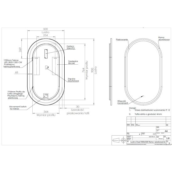 Satz spiegel Comad Apollo 2 LUSTRO LED CZARNE APOLLO 2 900X500, kabinett Comad Adel Oak ADEL OAK 82-60-B-2S, ADEL OAK 80-01-B-1D, NATURE WOTAN 89-140-46 M, UM-6289MAGIC50DP, XILO BLACK 81-01-A