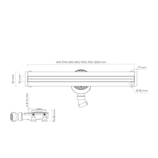 Set Abdeckung Linienablauf Oltens Langan Slim 30017910, Duschrinne Abdeckung Oltens Langan Slim 30013300