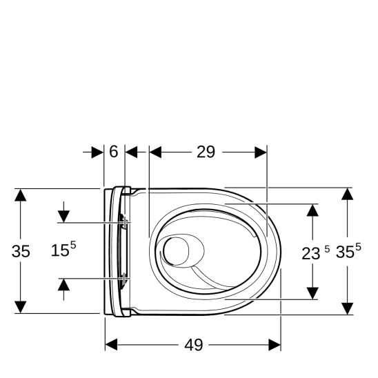 Set WC-Becken mit Absenkautomatik-Sitz Geberit iCon 503.048.00.8, Unterputzrahmen Geberit Duofix 111.320.00.6