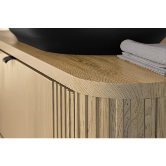 Satz kabinett Comad Dalia Cashmere DALIA CASHMERE 82-60-46-2S, naphtha-Arbeitsplatte Comad Ovalia Cremona OVALIA CREMONA 89-100-46 M, CLOUD FREE WHITE ( E-6588 ), CREMONA UN 81-20-44 SM