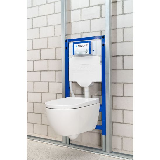 Set WC-Becken mit Absenkautomatik-Sitz Geberit iCon 503.048.00.8, Unterputzrahmen Geberit Duofix 111.320.00.6