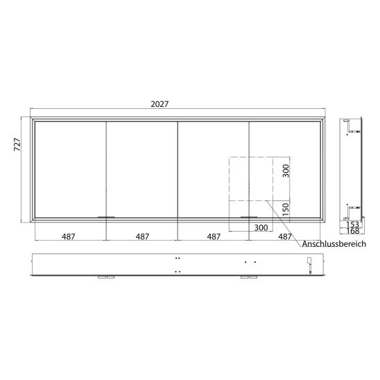 Set Badschrank Kronenbach Cube 2.0 KB100215CR, Unterputz-Montagerahmen für Spiegel Kronenbach Cube 2.0 NU1000037NU