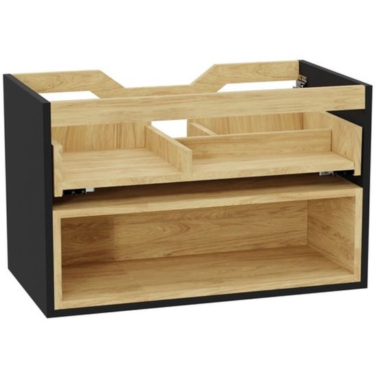 Set Waschtischunterschrank Korpus Excellent Tuto 2.0 MLEX.2171.800.BKBL, Waschbecken Excellent Pik CEEX.6517.800.WH, MLEX.2151.800.02.BK