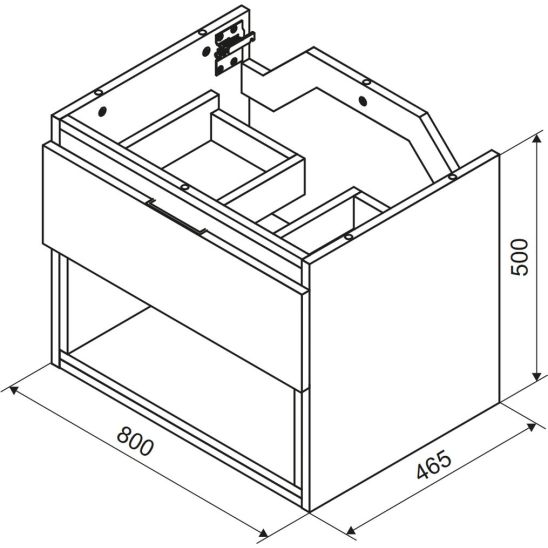 Set Waschtischunterschrank Korpus Excellent Tuto 2.0 MLEX.2171.800.WHBL, Waschbecken Excellent As CEEX.3617.800.WH, MLEX.2151.800.02.WH
