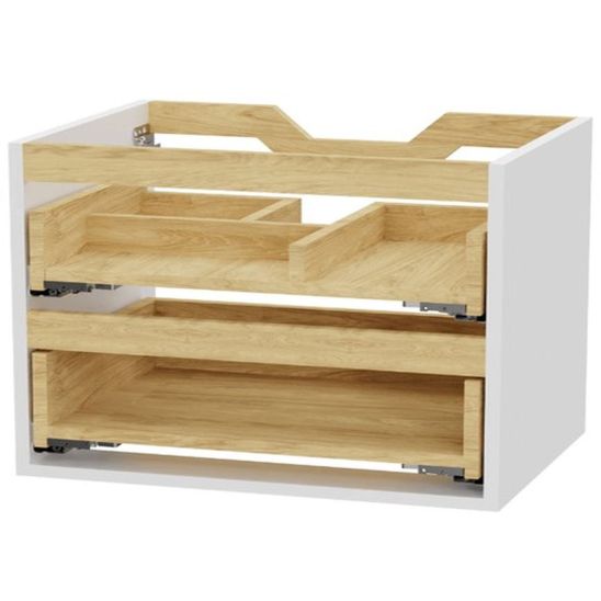 Set Waschtischunterschrank Korpus Excellent Tuto 2.0 MLEX.2172.800.WHBL, Waschtischplatte Excellent Tuto 2.0 MLEX.2116.800.BL, MLEX.2151.800.03.WH