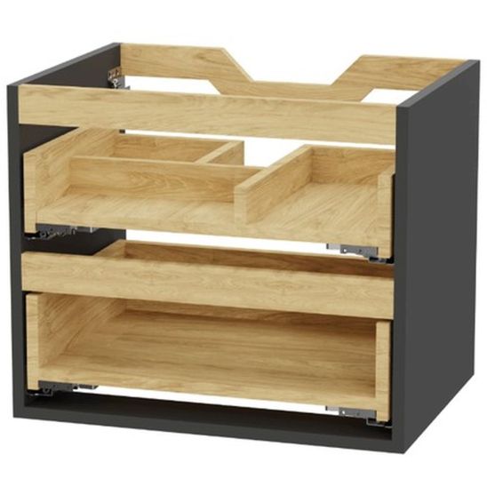 Set Waschtischunterschrank Korpus Excellent Tuto 2.0 MLEX.2172.600.GRBL, Waschbecken Excellent As CEEX.3617.600.WH, MLEX.2151.600.01.GR