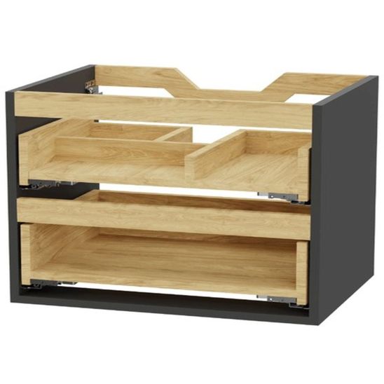 Set Waschtischunterschrank Korpus Excellent Tuto 2.0 MLEX.2172.800.GRBL, Waschbecken Excellent Pik CEEX.6517.800.WH, MLEX.2151.800.02.GR