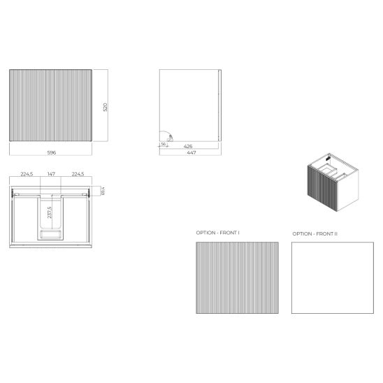Set Waschbecken Oltens Stila 40000000, Badschrank Oltens Lun 60032900