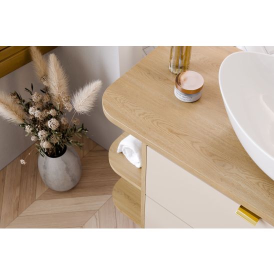 Satz waschbecken Comad River 2 RIVER 2 FOREST GREEN MATT UN 55 ( E-6594 ), kabinett Comad Dalia Cashmere DALIA CASHMERE 82-80-46-2S, OVALIA CREMONA 89-120-46 M, CREMONA UN 81-20-44 SM