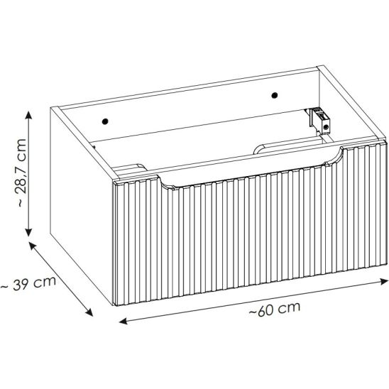 Set Badschrank Comad Nova Cashmere NOVA CASHMERE 82-60-40-1S, Waschtischplatte Comad Nature Coast Evoke NATURE COAST EVOKE 89-60-40 M, COAST EVOKE UN 81-60-29