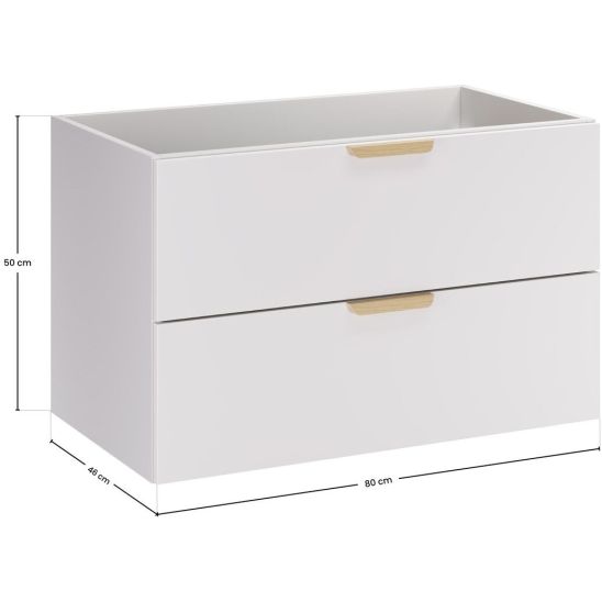 Set Unterschrank Comad Aster White ASTER WHITE 82-80-46-2S, Waschbecken Comad Anna UN-ANNA-MY1, NATURE CREMONA 89-80-46 M