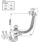 Set Rechteckige Badewanne Ravak Chrome C731000000, Badewannensiphon Ravak X01305, GPX2240015