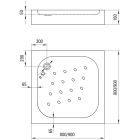 Set Duschkabine Deante Funkia KYC_641K, Quadratische Duschwanne Deante Corner KTC_041B, NHC_025C