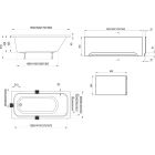 Set Rechteckige Badewanne Ravak Chrome C731000000, Badewannensiphon Ravak X01305, GPX2240015