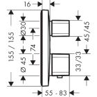 Set Badewannen- und Duscharmatur Hansgrohe Ecostat 15708000, Kopfbrause Hansgrohe Activera S 28056000, 26888000, 27413000, 01800180, 28276000, 28033000