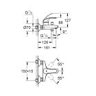 Set Duschset Grohe Euphoria 27421002, Badewannen- und Duscharmatur Grohe Eurosmart 33300002