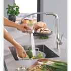 Set Küchenarmatur Grohe Essence 30270DC0, Edelstahlspüle Grohe K700 31574SD1