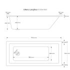 Set Rechteckige Badewanne Oltens Langfoss 10004000, Badewannensiphon Oltens Fusa 03002100