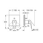 Satz deszczownica z ramieniem Grohe Rainshower 26564000, bateria wannowo-prysznicowa Grohe Eurocube 24062000, 27702000, 35600000, 27704000