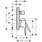 Set Badewannen- und Duscharmatur Hansgrohe Talis E 71745670, Kopfbrause Oltens Vindel 37000300, 01800180, 39400300, 39304300, 37104300, 37200300