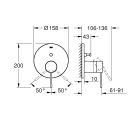 Set Kopfbrause mit Brausearm Grohe Rainshower 26558DC0, Badewannen- und Duscharmatur Grohe Essence 24058DC1, 26658DC0, 27400DC0, 28362DC1