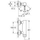 Set Duscharmatur Grohe Essence 33636DA1, Duschstange Grohe Rainshower 26603DA0, 26574DA0, 28388DA1