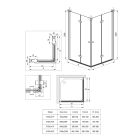 Set Duschtüren Deante Kerria Plus KTSXN41P, Walk-In Duschwand Deante Kerria Plus KTS_N30P